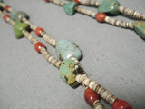 Native American Wonderful Santo Domingo Royston Turquoise Coral & Heishi Necklace-Nativo Arts