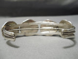 Rare Blue Warrior Turquoise Vintage Native American Navajo Sterling Silver Bracelet Old-Nativo Arts