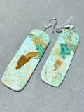 Incredible Native American Navajo Turquoise Sterling Silver Dangle Earrings-Nativo Arts