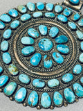 Grand Huge Vintage Native American Navajo Turquoise Sterling Silver Necklace-Nativo Arts
