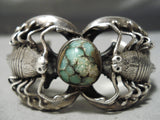 One Of Best Vintage Native American Navajo Damale Turquoise Scorpion Sterling Silver Bracelet-Nativo Arts
