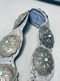 Early Museum Quality Vintage Native American Navajo Turquoise Sterling Silver Concho Belt-Nativo Arts