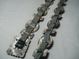 Important Vintage Native American Navajo Roger Skeets Turquoise Sterling Silver Concho Belt-Nativo Arts