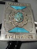 Important Angie Owens Vintage Santo Domingo Native American Turquoise Bolo Tie-Nativo Arts