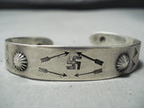 Rare Early Vintage Native American Navajo Whirling Logs Sterling Silver Bracelet-Nativo Arts