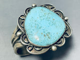 Heavy 90 Gram Native American Navajo Old Turquoise Sterling Silver Bracelet-Nativo Arts