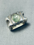 Native American Stunning Vintage Apache Peridot Sterling Silver Thick Heavy Ring-Nativo Arts