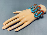 One Of The Most Unique Ever Vintage Native American Zuni Sterling Silver Turquoise Bracelet-Nativo Arts