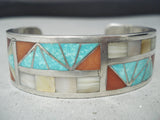 Important Vintage Native American Navajo Victor Moses Begay Turquoise Sterling Silver Bracelet-Nativo Arts