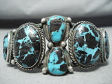 Very Rare Vintage Native American Navajo Godber Turquoise Sterling Silver Bracelet-Nativo Arts