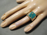 Exceptional Vintage Native American Zuni Royston Turquoise Sterling Silver Ring Old-Nativo Arts