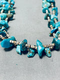 Stunning Vintage Native American Navajo Kingman Turquoise & Heishi Necklace-Nativo Arts