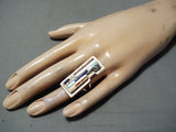 Native American Important Rosetta Vintage Santo Domingo Turquoise Sterling Silver Ring-Nativo Arts