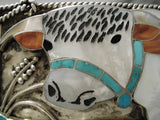 Very Important Vintage Native American Zuni Helen Lincoln Zunie Turquoise Sterling Silver Buckle-Nativo Arts