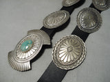Detailed!! Native American Navajo Royston Turquoise Sterling Silver Concho Belt-Nativo Arts