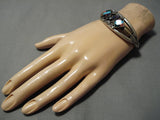 Very Rare!! Vintage Native American Navajo Turquoise Sugulite Sterling Silver Bracelet Old-Nativo Arts