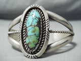 Fantastic Vintage Native American Navajo Carico Lake Turquoise Sterling Silver Bracelet-Nativo Arts