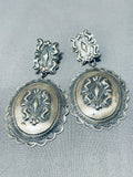 One Of The Most Intricate Native American Navajo Sterling Silver Concho Earrings-Nativo Arts