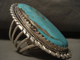 228 Grams 4 Inches Long Vintage Navajo Turquoise Native American Jewelry Silver Bracelet-Nativo Arts