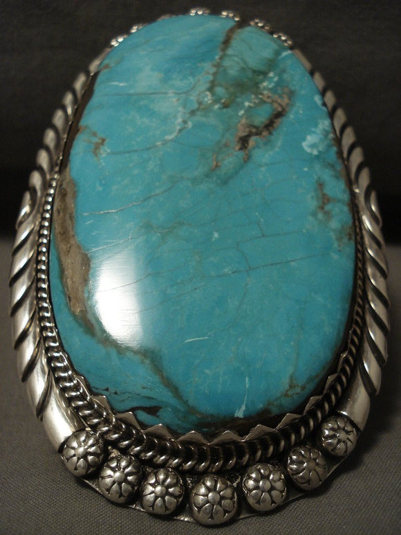 228 Grams 4 Inches Long Vintage Navajo Turquoise Native American Jewelry Silver Bracelet-Nativo Arts