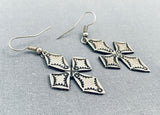 Linda Marble Important Vintage Native American Navajo Sterling Silver Cross Earrings-Nativo Arts
