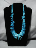 Rare Vintage Native American Navajo Carico Lake Turquoise Nativr American Necklace Old-Nativo Arts