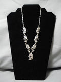 Thick Sturdy!! Vintage Native American Navajo Kokopelli Sterling Silver Necklace Old-Nativo Arts