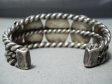 One Of Best Coil Vintage Native American Navajo Cerrillos Turquoise Sterling Silver Bracelet-Nativo Arts