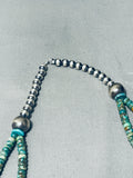 Important Native American Navajo Damale Turquoise Sterling Silver Necklace-Nativo Arts