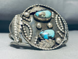 Museum Quality Vintage Native American Navajo Old Morenci Turquoise Sterling Silver Bracelet-Nativo Arts