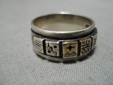 Native American Art In The Details Thicker Vintage Navajo Sterling Silver 14k Gold Ring-Nativo Arts
