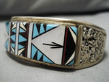 Important Vintage Native American Navajo Tommy Jackson Turquoise Inlay Sterling Silver Bracelet-Nativo Arts