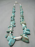 Early 1900's Vintage Navajo Hachita Turquoise Native American Necklace Old-Nativo Arts