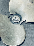 Extremely Detailed Leaf Vintage Native American Navajo Sterling Silver Bracelet Cuff-Nativo Arts