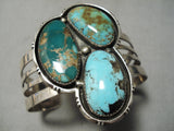Lakes Of Turquoise Vintage Native American Navajo Sterling Silver Bracelet-Nativo Arts