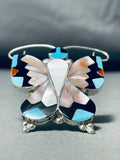A+ Intricacy Vintage Native American Zuni Turquoise Inlay Sterling Silver Ring-Nativo Arts