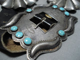 Colossal!! Opulent Vintage Native American Navajo Turquoise Sterling Silver Concho Belt Old-Nativo Arts