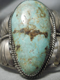 Opulent Vintage Native American Navajo Royston Turquoise Flank Sterling Silver Bracelet Old-Nativo Arts