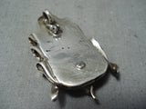 Dolly Banteah Vintage Native American Zuni Turquoise Sterling Silver Pendant Old-Nativo Arts