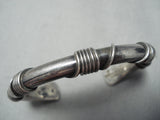 Thick Authentic Vintage Native American Navajo Orvville Tsinnie Sterling Silver Coil Bracelet-Nativo Arts