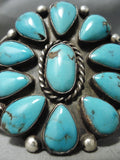 Important Vintage Hopi Native American Navajo Fat Teardrop Turquoise Sterling Silver Bracelet-Nativo Arts