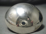 One Of The Biggest Button Native American Navajo Sterlin Silver Ring-Nativo Arts