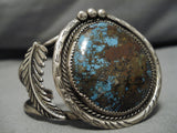 Superior Bisbee Turquoise Vintage Native American Navajo Sterling Silver Bracelet Old-Nativo Arts