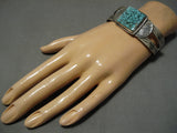 Museum Quality Vintage Native American Navajo Lone Mountain Turquoise Sterling Silver Bracelet-Nativo Arts