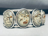 One Of The Best Vintage Native American Navajo Swirl Jasper Sterling Silver Bracelet-Nativo Arts