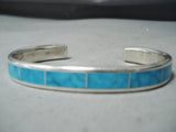 Stunning Zuni Kingman Turquoise Sterling Silver Bracelet Native American-Nativo Arts