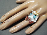 Important Zuni Mother Of Pearl Sterling Silver Ring Native American-Nativo Arts