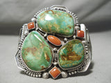 Native American One Of The Most Chunky Damale Turquoise Sterling Silver Coiled Bracelet-Nativo Arts