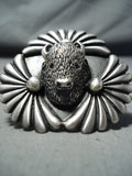 Huge Heavy Buffalo Native American Sterling Silver Ring-Nativo Arts