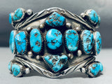 One Of The Most Unique Vintage Native American Navajo Turquoise Sterling Silver Bracelet-Nativo Arts